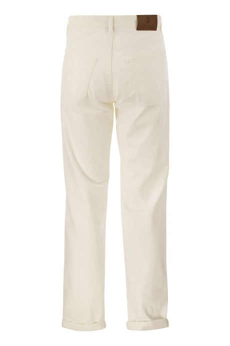 BRUNELLO CUCINELLI White Straight-Leg Denim Jeans for Men