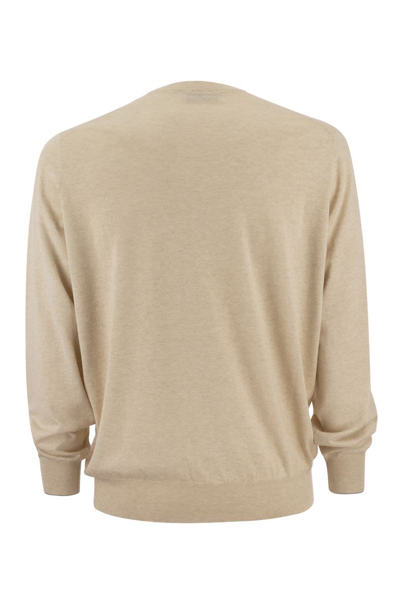 BRUNELLO CUCINELLI Men's Soft Cotton T-Shirt for Warm Weather – Sand Color