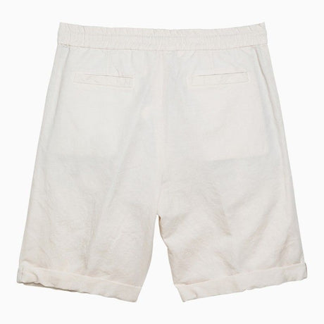 BRUNELLO CUCINELLI Men's White Linen Bermuda Shorts for SS24 Collection