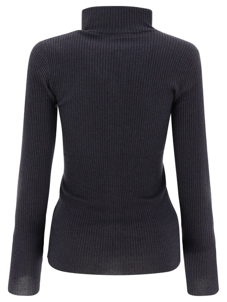 BRUNELLO CUCINELLI Navy Cardigan with Lamé Details for Women - SS24 Collection