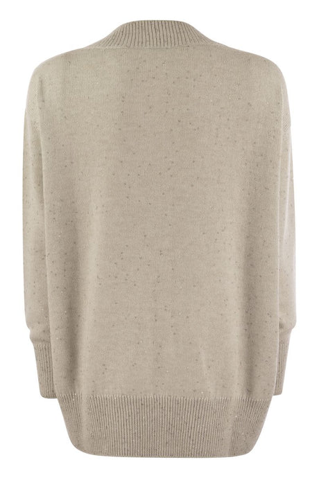BRUNELLO CUCINELLI Luxurious Silk-Cashmere Sweater with Sequin Accents