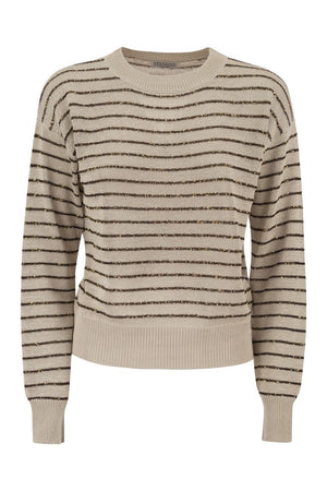 BRUNELLO CUCINELLI Nude Cotton Pullover for Women - SS24 Collection