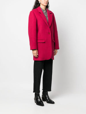 高級なフリーズベリー・ピンクのウール・カシミアの女性用ジャケット