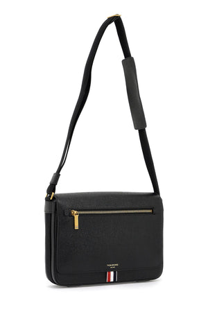 THOM BROWNE Sleek Black Leather Shoulder Handbag for Men