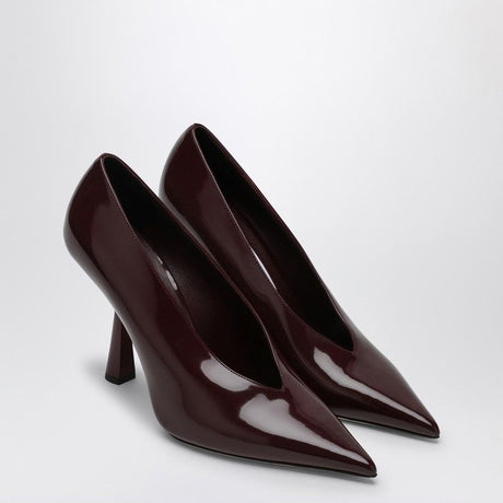 JIMMY CHOO Burgundy Patent Leather Pointed Pumps with High Heel