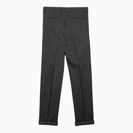 BRUNELLO CUCINELLI Men's Grey Wool Trousers for SS24