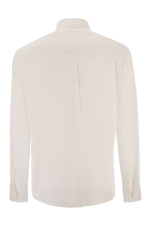 BRUNELLO CUCINELLI Men's White Easy Fit Cotton Western-Inspired Button-Down Shirt