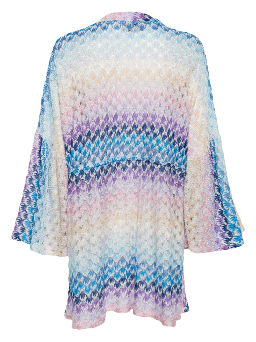 Blue Zigzag Pattern Short Cover-Up for Women - SS24