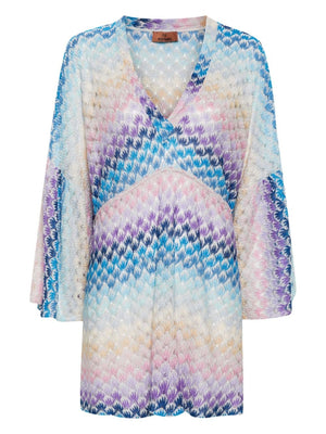 MISSONI Multicoloured Zigzag Pattern Short Cover-Up for Women