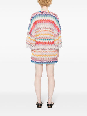 MISSONI Semi-Sheer Zigzag Pattern Short Cover-Up for Women
