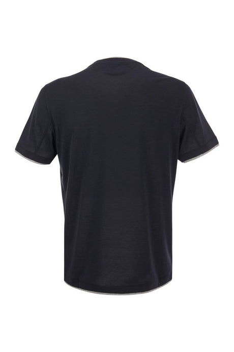 BRUNELLO CUCINELLI Layered Silk and Cotton T-Shirt for Men