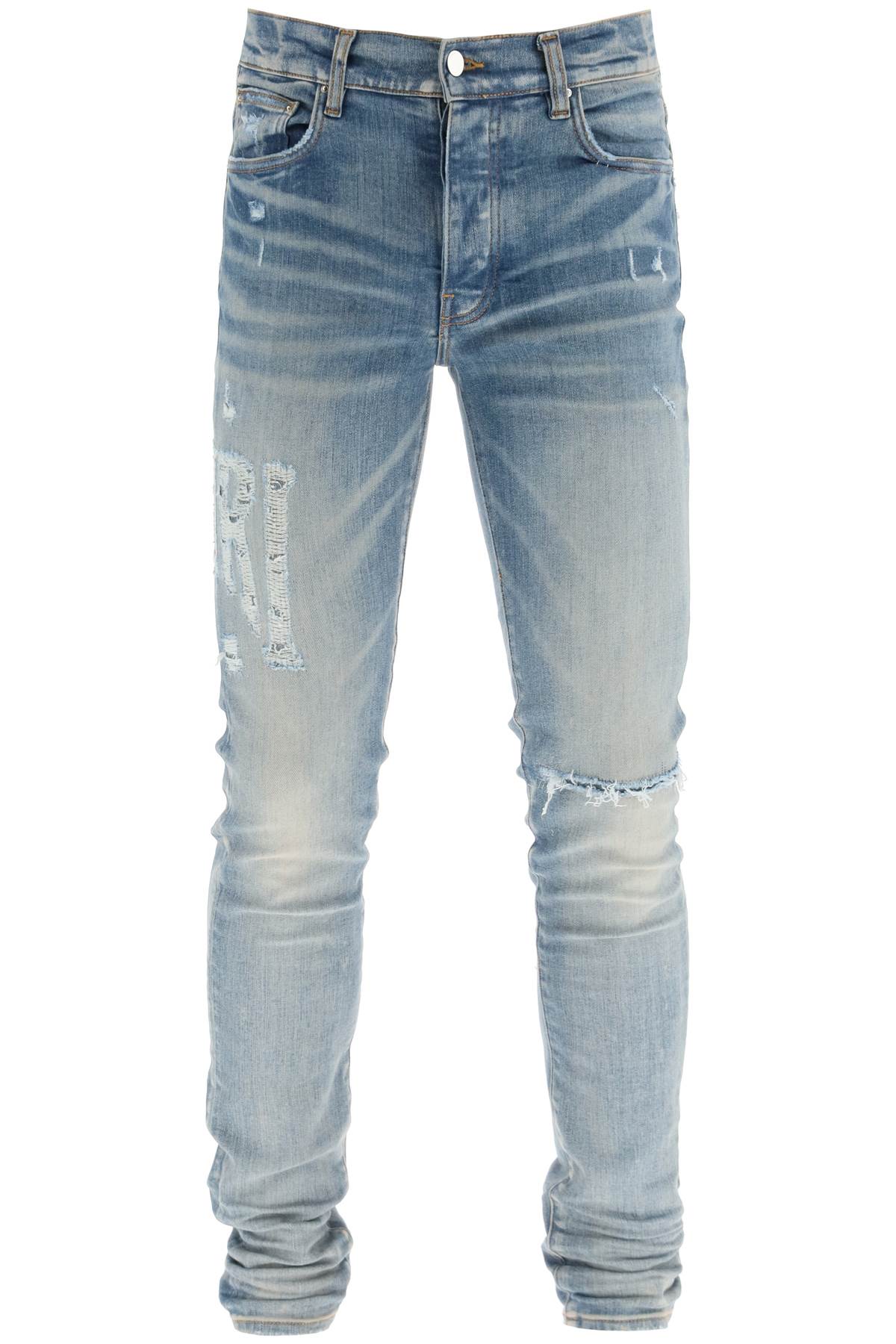 Quần Jeans Skinny Rách Màu Xanh Nhạt Cho Nam - Bộ Sưu Tập SS23