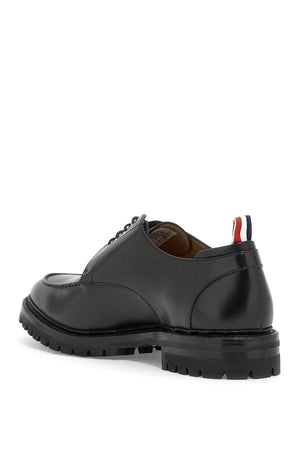 Black Leather Derby Dress Shoes for Men by THOM BROWNE FW24