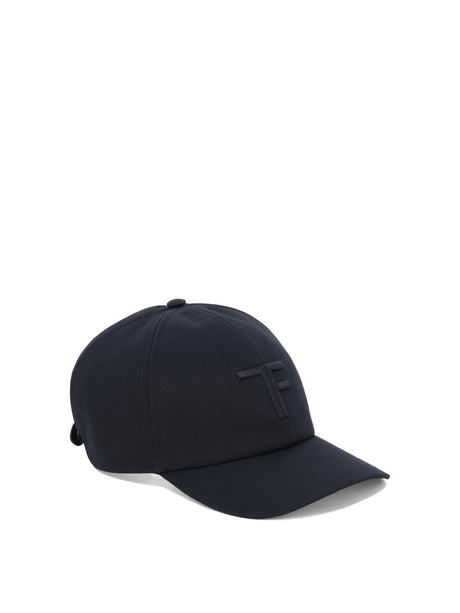 TOM FORD Navy Cotton and Leather Baseball Cap for Men