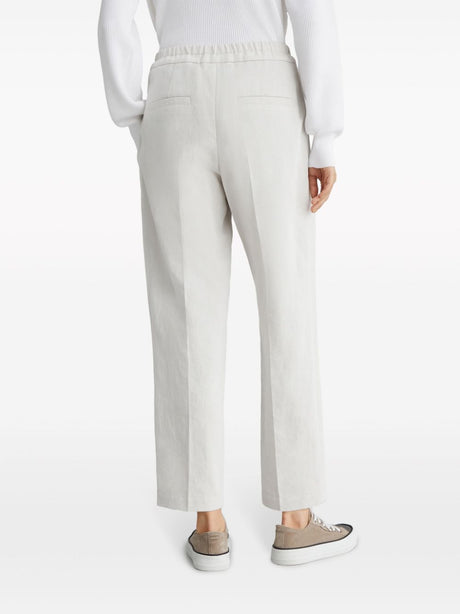 BRUNELLO CUCINELLI Slouchy Cotton and Linen Trousers for Women - Mixed Colors