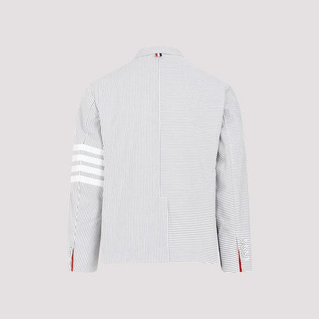 Áo khoác nữa lớp vải seersucker màu xám - bộ sưu tập SS24
