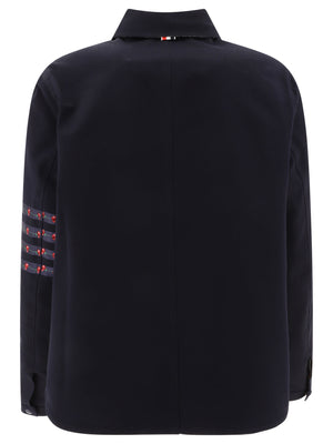 THOM BROWNE Navy Overshirt Jacket for Men - FW24 Collection