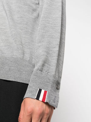 Grey Logo-Patch Wool Sweatshirt for Men from Thom Browne FW23 Collection