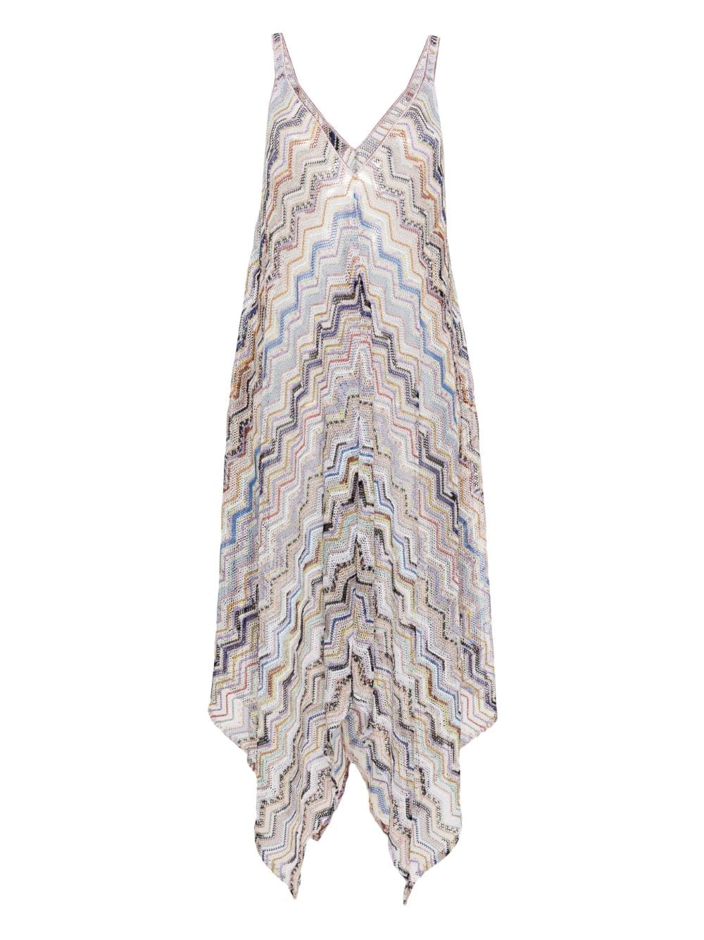 MISSONI Multicolored Knit Zigzag Cover-Up Dress for Women - SS24