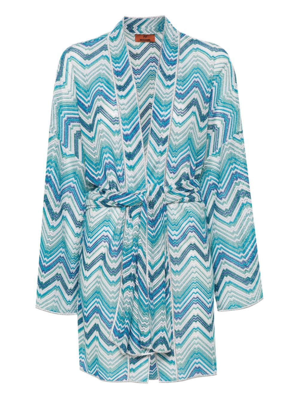 MISSONI Navy Zigzag Pattern Short Cover-Up for Women - SS24