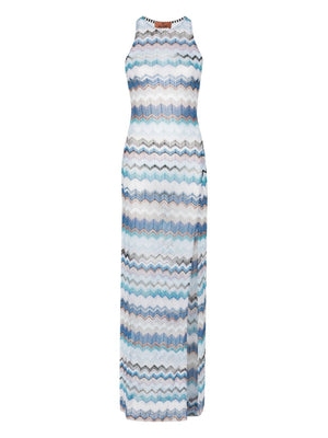 MISSONI ZIGZAG PATTERN LONG COVER UP