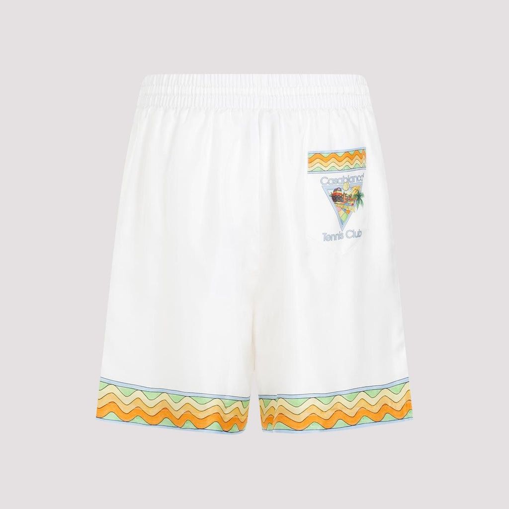 CASABLANCA Multicolor Unisex Silk Shorts with Drawstrings for SS24