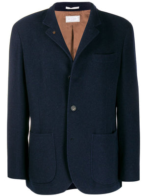 BRUNELLO CUCINELLI Navy Blue Single Breasted Blazer for Men