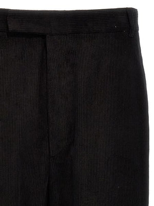 Timeless Black Corduroy Straight-Leg Trousers for Men