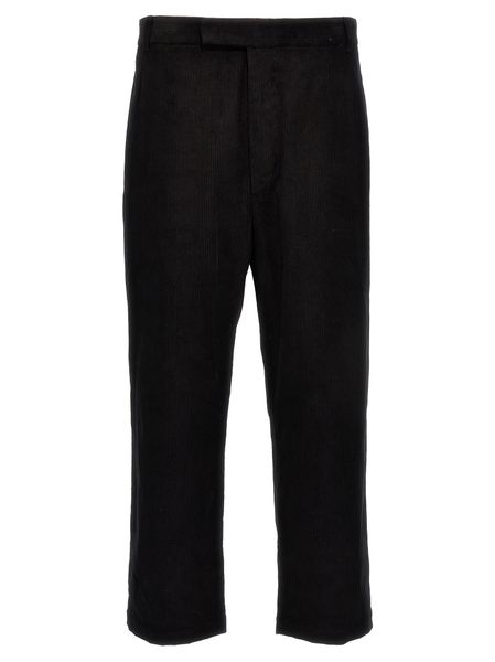 THOM BROWNE Men's Cotton Corduroy Trousers in Classic Grey for FW23