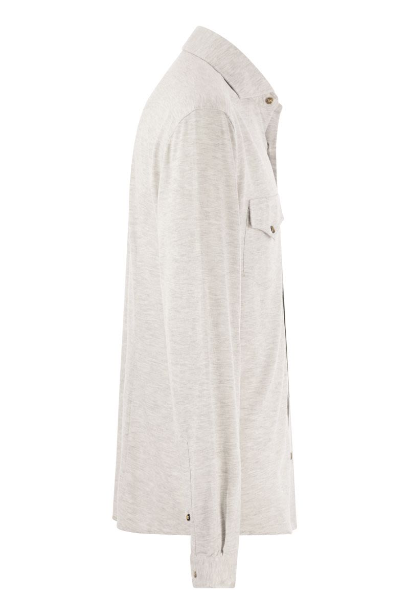 BRUNELLO CUCINELLI Western-Inspired Linen and Cotton Blend Leisure Fit Shirt