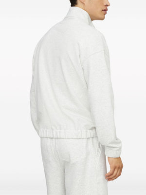 BRUNELLO CUCINELLI Men's Light Grey Texture Sweatshirt with Logo and Text Print