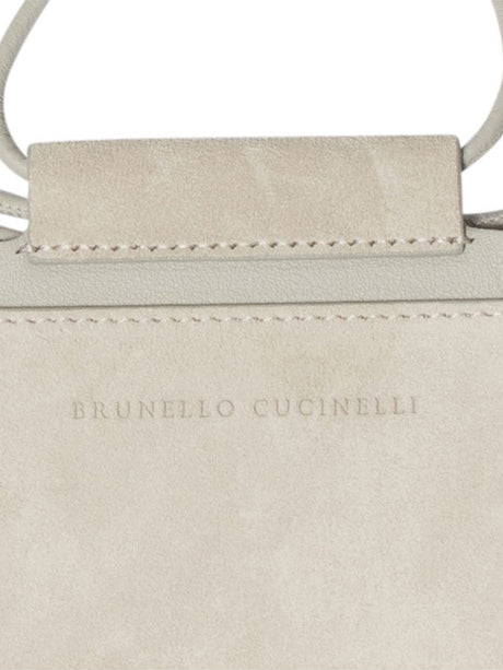 BRUNELLO CUCINELLI Chic Suede Mini Phone Bag with Shoulder Strap