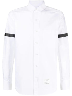 THOM BROWNE White Oxford Armband Cotton Shirt for Men - SS24 Collection