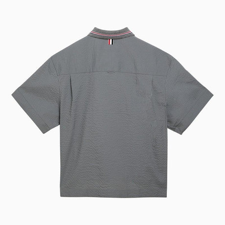 男士灰色條紋短袖恤衫 - SS24