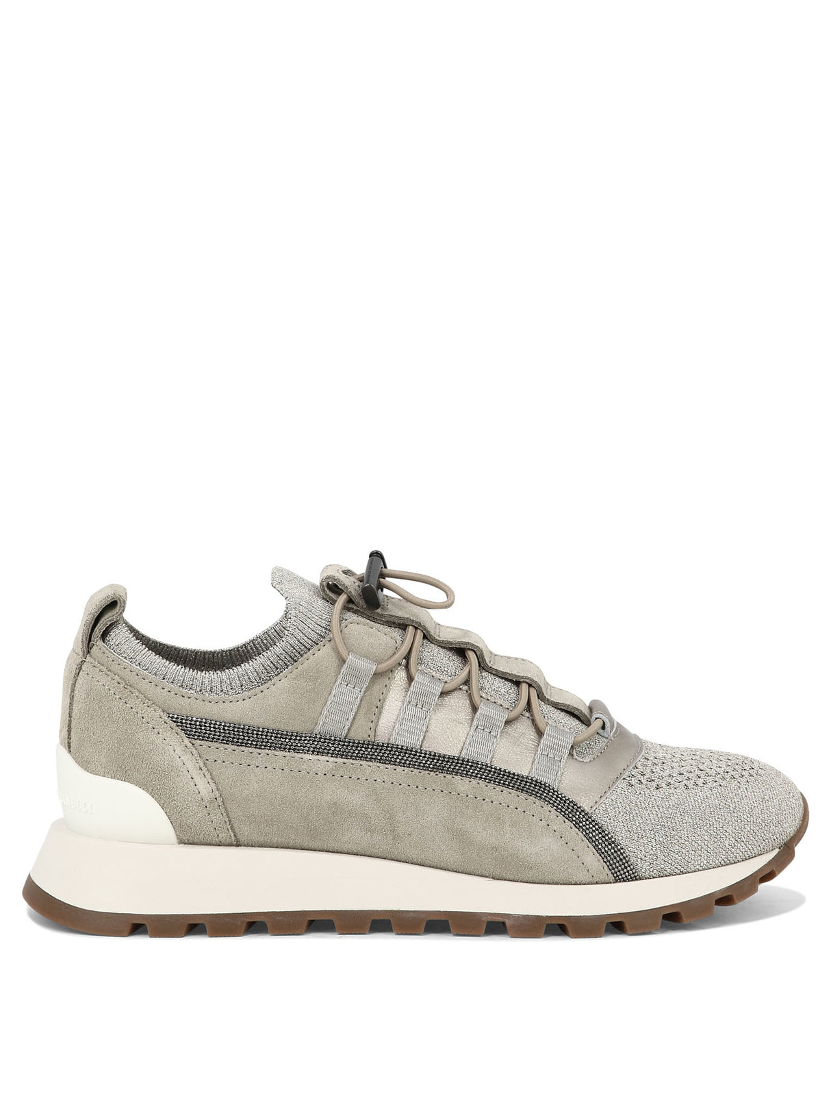 BRUNELLO CUCINELLI Tan Lame Detail Sneaker for Women - SS24 Collection