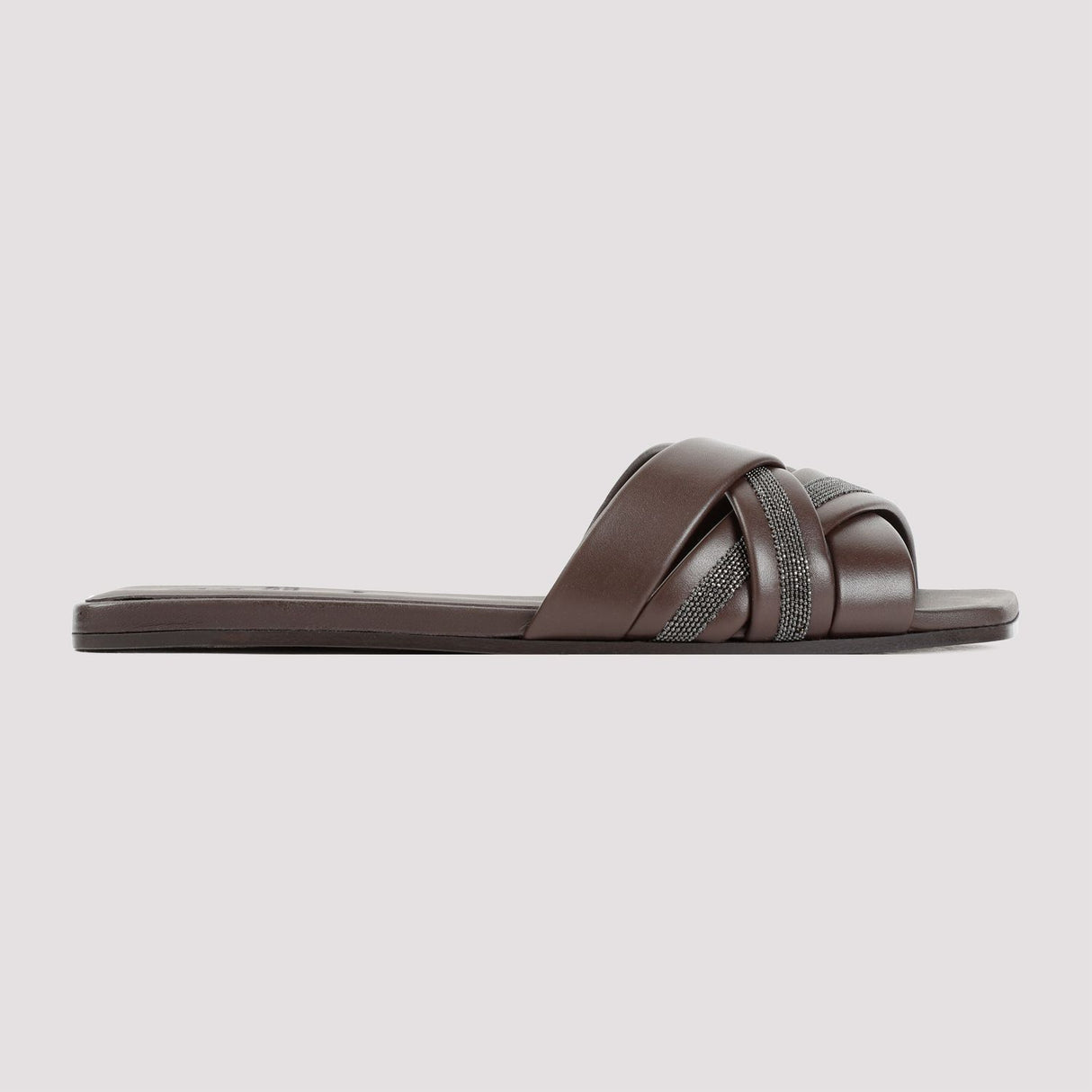 BRUNELLO CUCINELLI Stylish Brown Leather Sandals for Women: SS24 Collection
