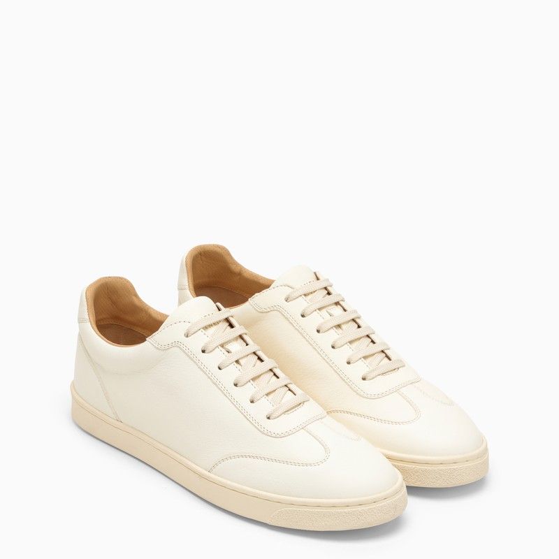 BRUNELLO CUCINELLI Men's White Leather Low Top Trainer for SS24