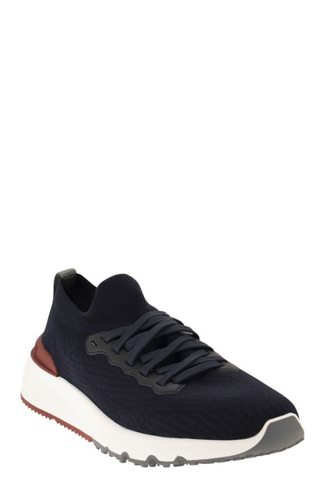 BRUNELLO CUCINELLI Cotton Knit Sneakers for Men - SS24 Collection