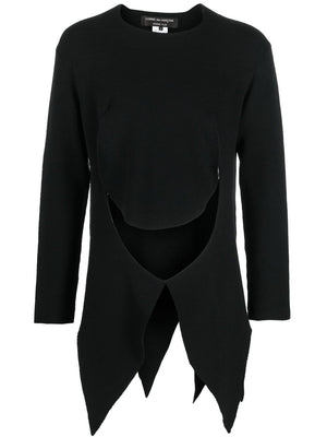 Áo len nam đen phối cắt xẻ - FW23 N015