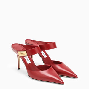 FW23系列 緋紅色皮革 NELL Flat 35 淺咖色皮革女士涼鞋