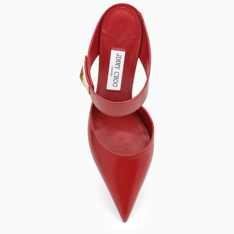 FW23系列 緋紅色皮革 NELL Flat 35 淺咖色皮革女士涼鞋