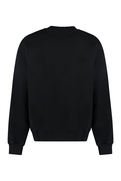 Men's Black Cotton Crew-neck Sweatshirt - FW23 Collection