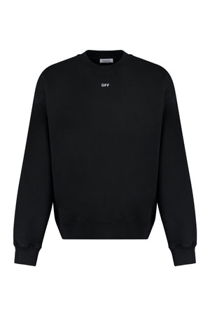 OFF-WHITE Black Cotton Crew-neck Sweatshirt for Men - FW23 Collection