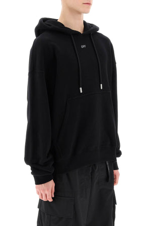 OFF-WHITE Men's Black Skate Hoodie with Off Print