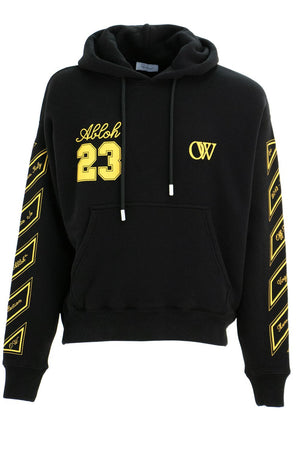 OFF-WHITE Cotton Sweatshirt Hoodie with Skate-Inspired Details