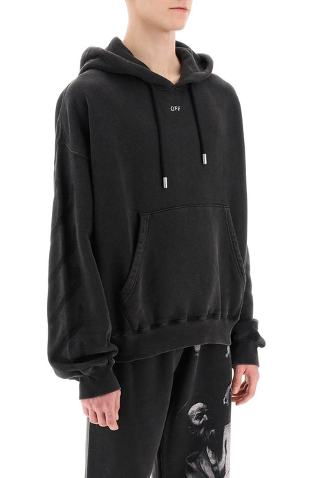 OFF-WHITE Black Logo Cotton Hoodie for Men - SS24 Collection