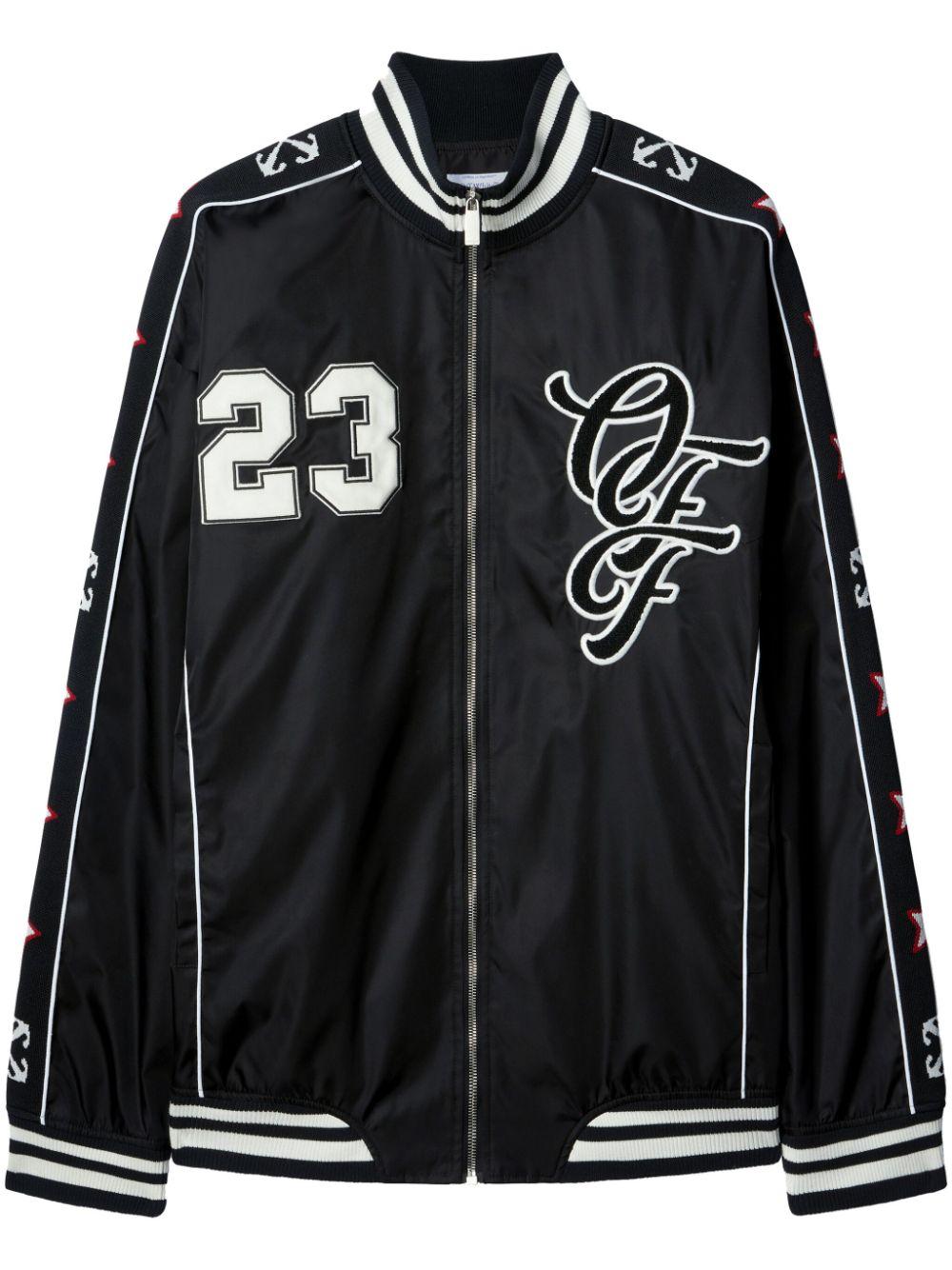Áo khoác thể thao Varsity cho nam, màu đen và trắng, bộ sưu tập SS24
