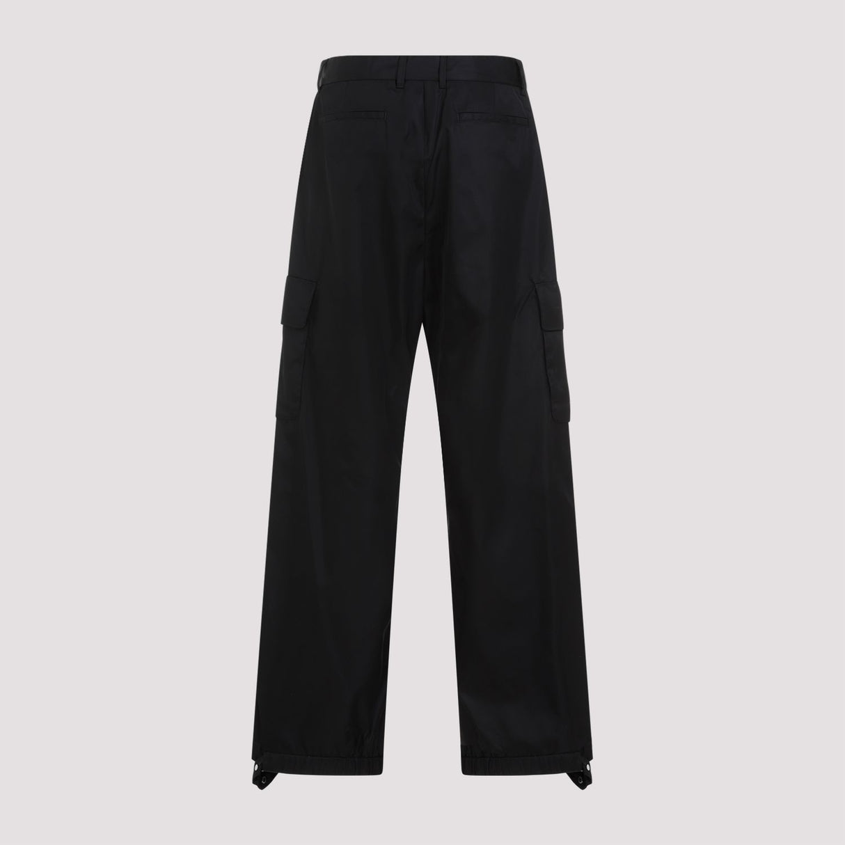 Men's Black Cargo Pants for SS24 with Polyamide and Polyurethane Blend