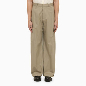 SS24系列男士米色棉質寬松工裝褲