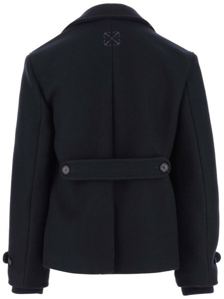 Áo khoác len lông cừu  nam màu kem với thiết kế 2 hàng nút bấm từ thương hiệu thời trang